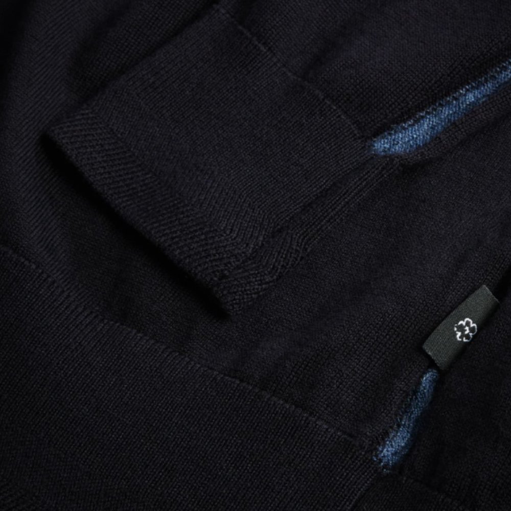 Ted Baker Tooting Merino Wool Half Zip Sweater in Navy Sz M NWT - Picture 3 of 12